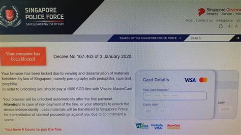 Maybe you would like to learn more about one of these? Fake Singapore police website tricks people into giving away credit card information