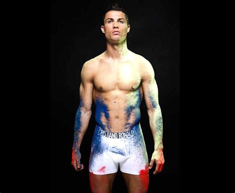 Semi Naked Cristiano Ronaldo Gets Covered In Paint For New Underwear