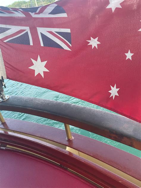 Red Australian Flag Found At Port Douglas Queensland Australia