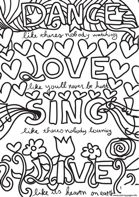 dance love sing  coloring pages printable