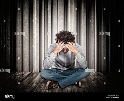 Stressed Man Hold His Head Stock Photo Alamy