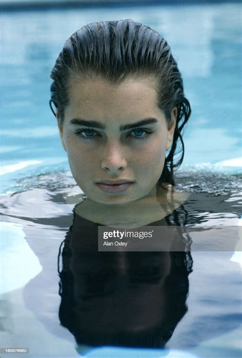 Actress Brooke Shields At Age 18 In A Swimming Pool While On A Photo
