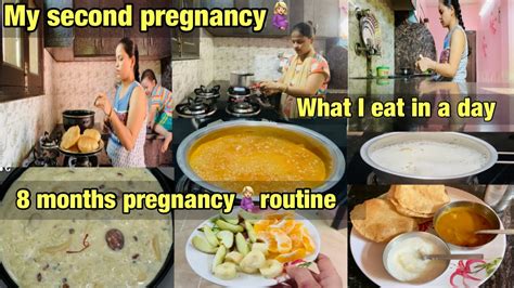 My 8 Months Pregnancy🤰morning To Night Routine What I Eat In A Day Vlog Youtube