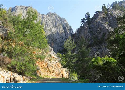 Morning Scene With Mountain Rocks In Goynuk Canyon In Turkey Stock