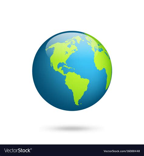 Earth Globe World Map Set Planet With Continents Vector Image