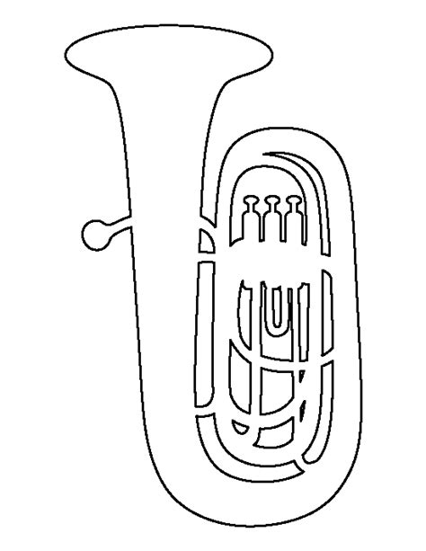 Printable Tuba Template Tuba Musical Instruments Drawing Free