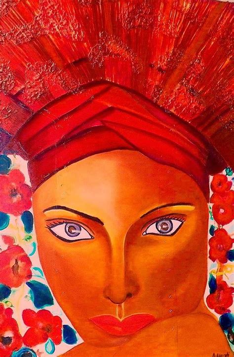 African Abstract Portrait Painting By Diana Hurley