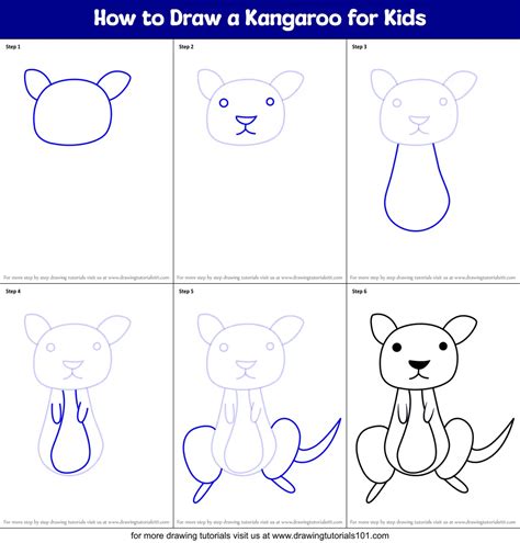 How To Draw A Kangaroo For Kids Animals For Kids Step By Step
