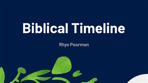 Biblical Timeline By Rhys Poorman