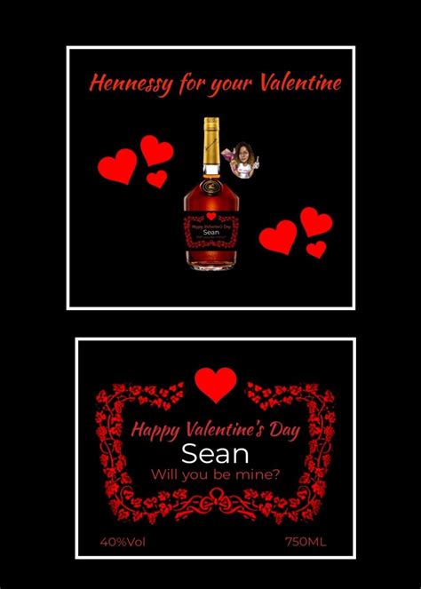 Personalized Hennessy Label Hennessy For Your Valentine Hennessy Label Jack Daniels Whiskey