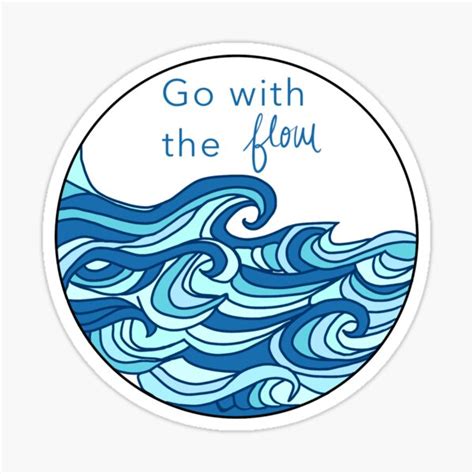 Go With The Flow Waves Sticker By Jesselynsshop Redbubble