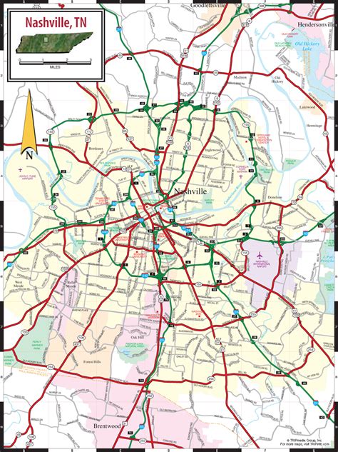Printable Map Downtown Nashville