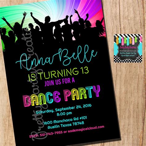 Dance Party Invitation You Print By Prettypartycreations On Etsy