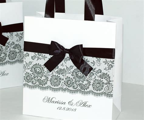 Elegant Wedding Welcome Bags With Satin Ribbon Handles Bow Etsy