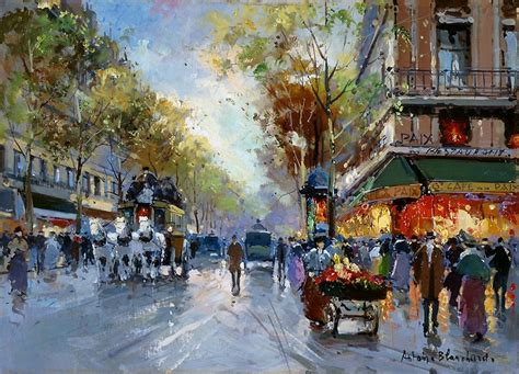 Antoine Blanchard Paris Painting Paris Painting Street Scenes