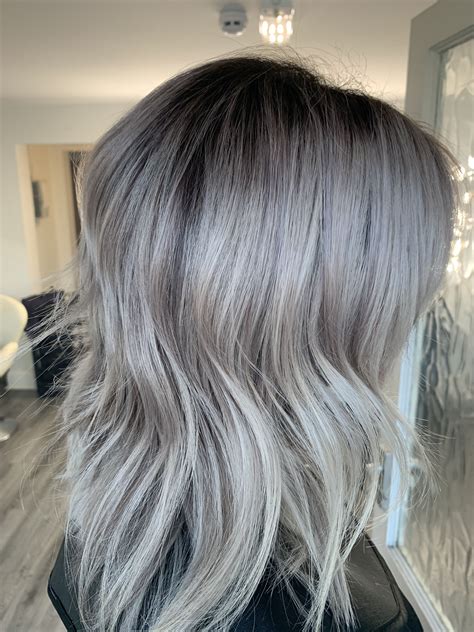 From romantic to edgy, there's a silver style to suit anyone who. Smokey Amethyst in 2020 | Grey blonde hair, Grey hair roots, Ash hair color