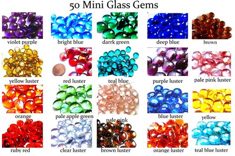 50 Mini Glass Gems Mini Vase Fillers Mini Flat Marbles Mini Etsy