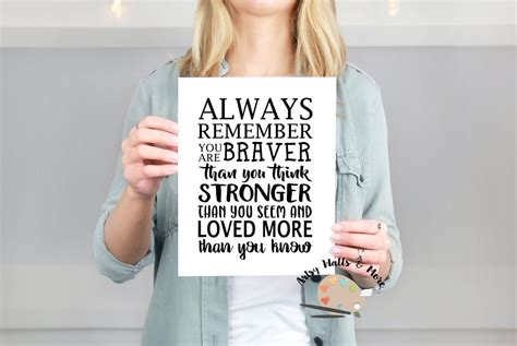 I am in love with this beautiful picture. Always remember you are Braver wall print Pooh Quote print Smarter than you think Loved more ...