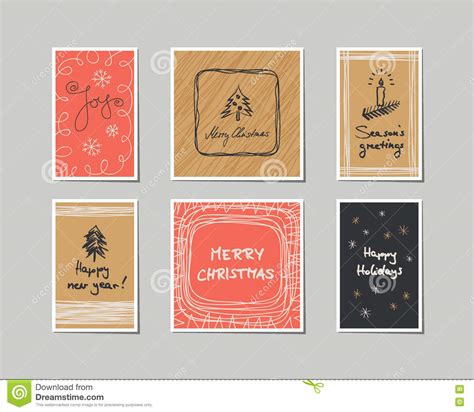 Set Of Decorative Christmas Cards Stock Vector Illustration Of Invite