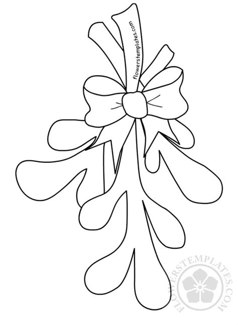 Christmas Mistletoe With Bow Template Flowers Templates