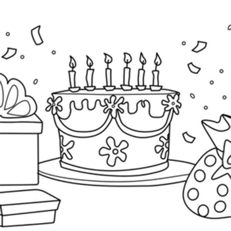 Coloriage gâteau d'anniversaire 6 ans  Club Kinde