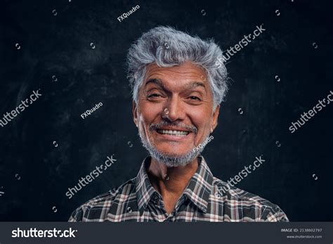 Handsome Old Man Smiling Looking Camera Stock Photo 2138602797