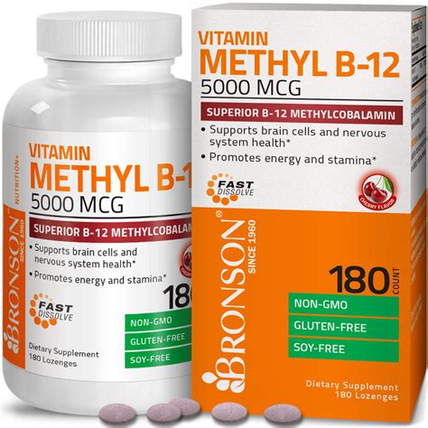 Vitamin Methyl B 12 5000 Mcg Superior B 12 Methylcobalamin Non Gmo