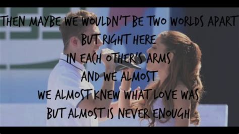 almost is never enough ariana grande ft nathan sykes lyrics youtube