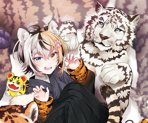 Anime Boy Heterochromia Tiger Hd Wallpaper Peakpx