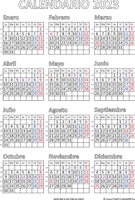 Calendario De México 2023 Pdf Imprimir El Pdf Gratis