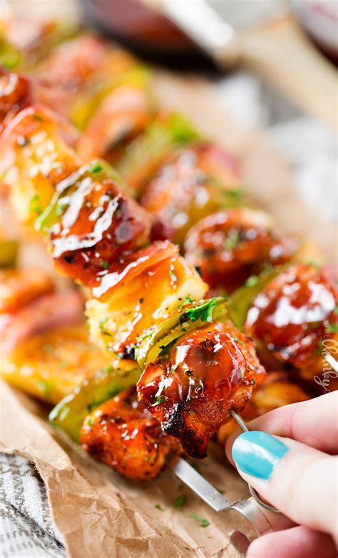 Grilled Bbq Chicken Kabobs The Chunky Chef