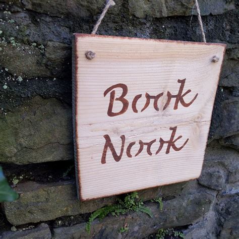 Book Nook Wooden Sign Etsy