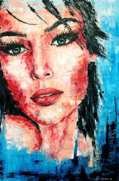 Abstract Portrait Painting With A Palette Knife On Trendy Art Ideas