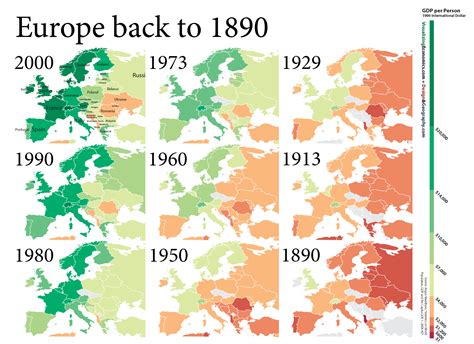 Gdp Per Capita In Europe 1890 Vs 2017 Vivid Maps Europe Map Europe