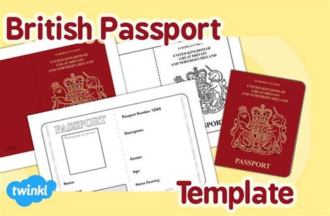 British Passport Template Twinkl Passport Template Templates