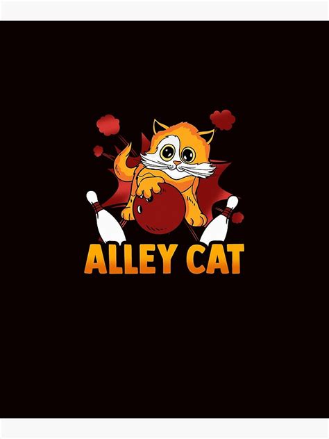 Retro Alley Cat Bowling Mounted Print For Sale By Williedothai