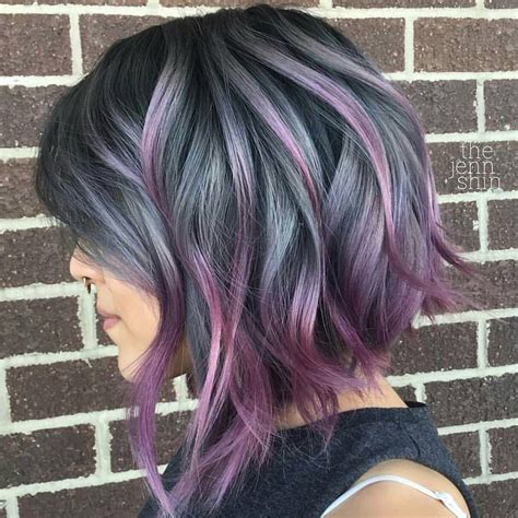 10 Grey Hair With Violet Highlights Fashionblog