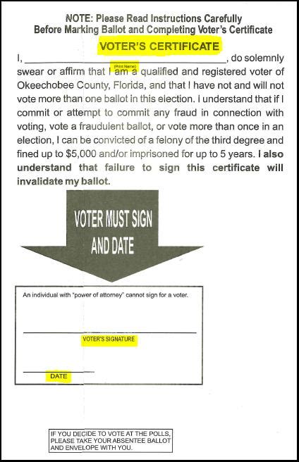 Okeechobee County Supervisor Of Elections Voter Education Absentee