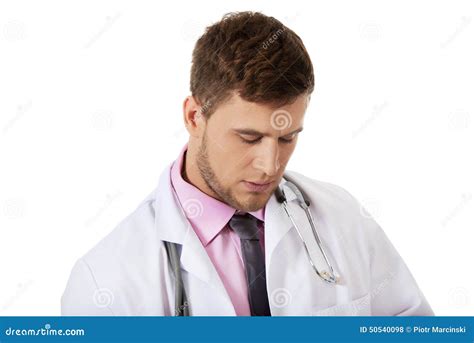 Young Male Doctor With Stethoscope Stock Photo Image Of Isolated