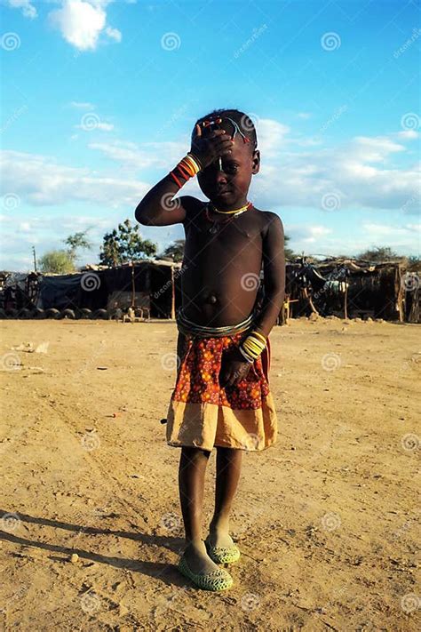 Young Himba Girl At The Market In Opuwo Namibia Editorial Photo