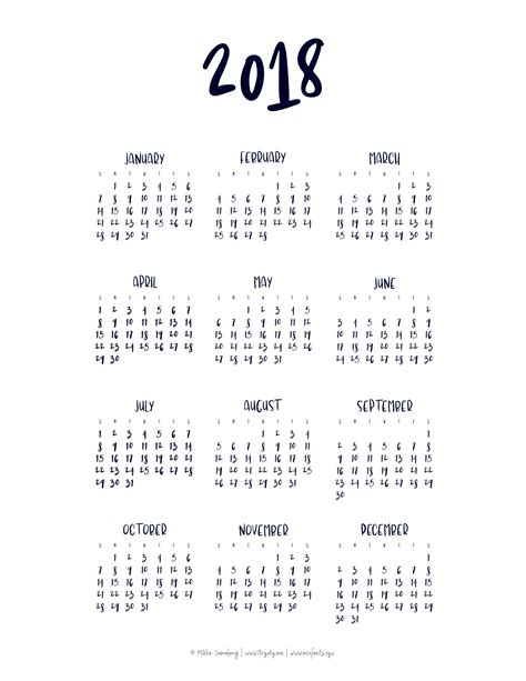 Printable At A Glance Calendar Example Calendar Printable