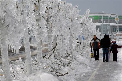 Amazing Scenes As Severe Storm Encases Slovenian Town In Ice