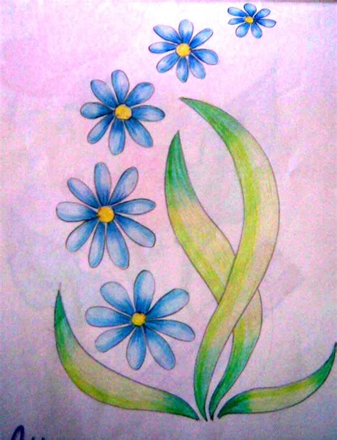 Simple Colored Pencil Drawings Of Flowers