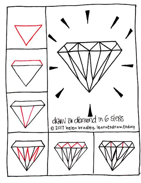 How To Draw A Diamond Step By Step Easy