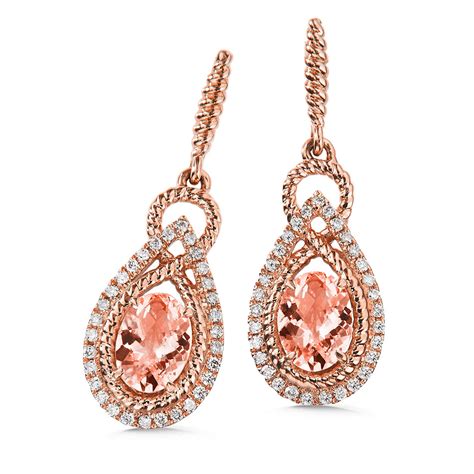 Browse our curated collection today! Morganite & Diamond Earrings 14K Rose Gold | ACGE052P-DMRG | Dallas TX