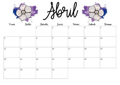 Abril 2020 Descarga Este Lindo Calendario