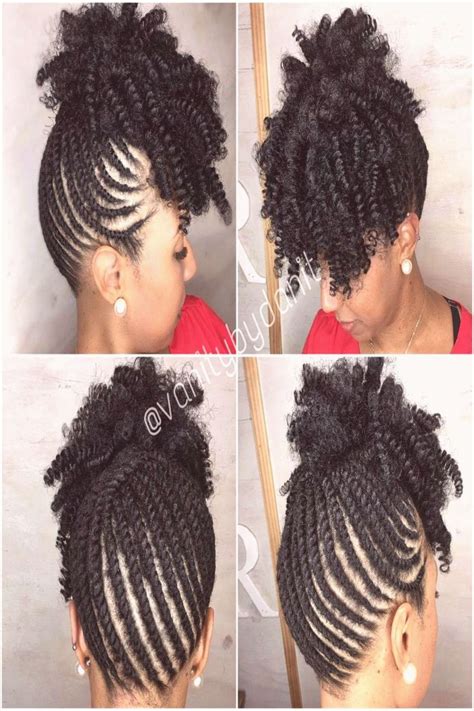One of the most popular pairings, the twist with a fade is a modern modification to the natural style. 2019 African American Flat Twist Updo Hairstyles Unique ...