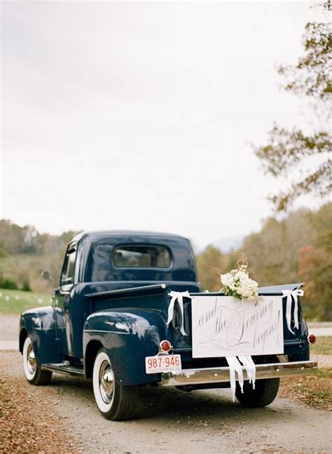 Vintage Getaway Ideas For An Unforgettable Wedding Exit Vintage Truck