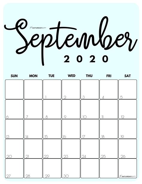 September 2020 Calendar Free Download Printable Calendar Templates