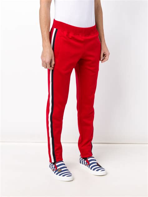 Gucci Striped Panel Track Pants In Red For Men Lyst